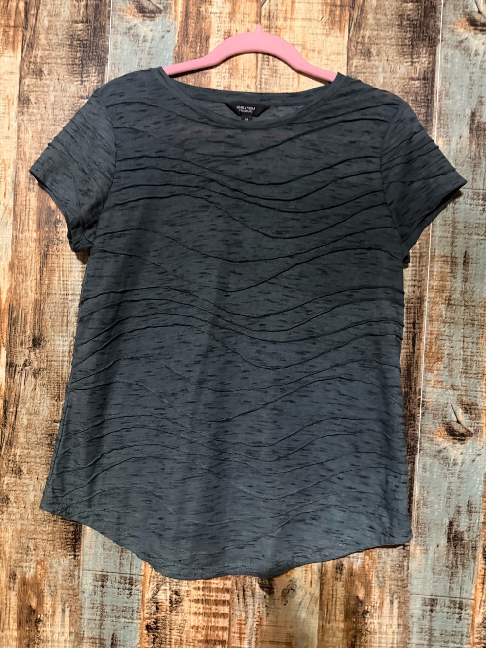 Simply Vera Vera Wang Wave-Textured Short Sleeve Top